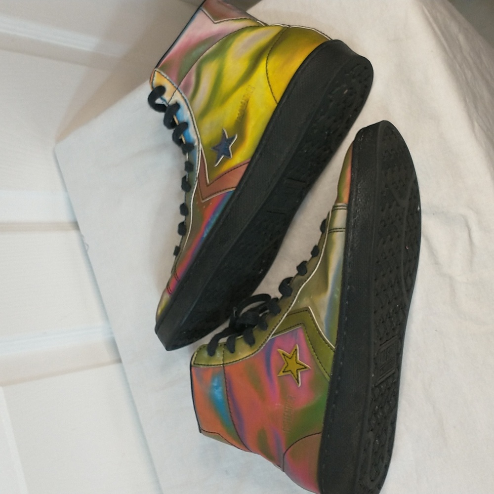 Converse Iridescent High-Top Sneakers Size 9 Vg Pre loved Condition - Picture 2 of 6